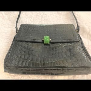 Jacomo of Paris Black Snakeskin Shoulder Purse